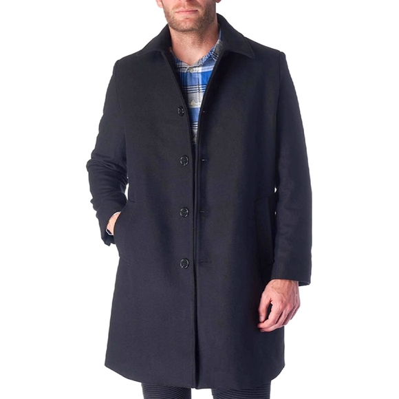 Eddie Bauer Other - Eddie Bauer Mens S Thick Charcoal Wool Blend Quilted Insulated Coat
